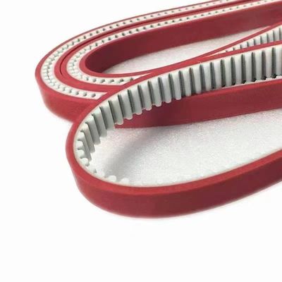 T5/T10 trapezoïdale Trekkracht onderaan de Riem Rode Behandelde getande Riem van de Tand Beste Rubbertiming met Deklaag