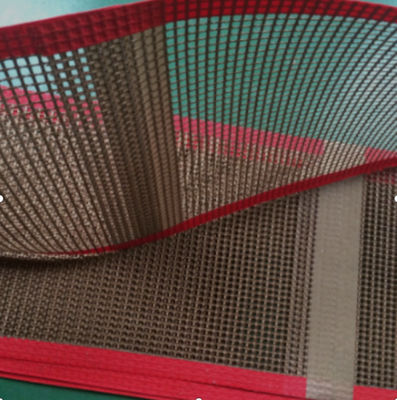 Bullnose Gezamenlijke PTFE Mesh Conveyor Belt Heat Resistant