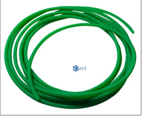 Groene massieve PU ronde transportband met ruwe bovenkant